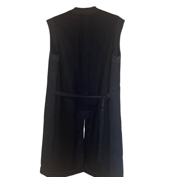 All Saints Womens Vest Size Small Black Bound Sleeveless Longline Wool - Picture 12 of 12